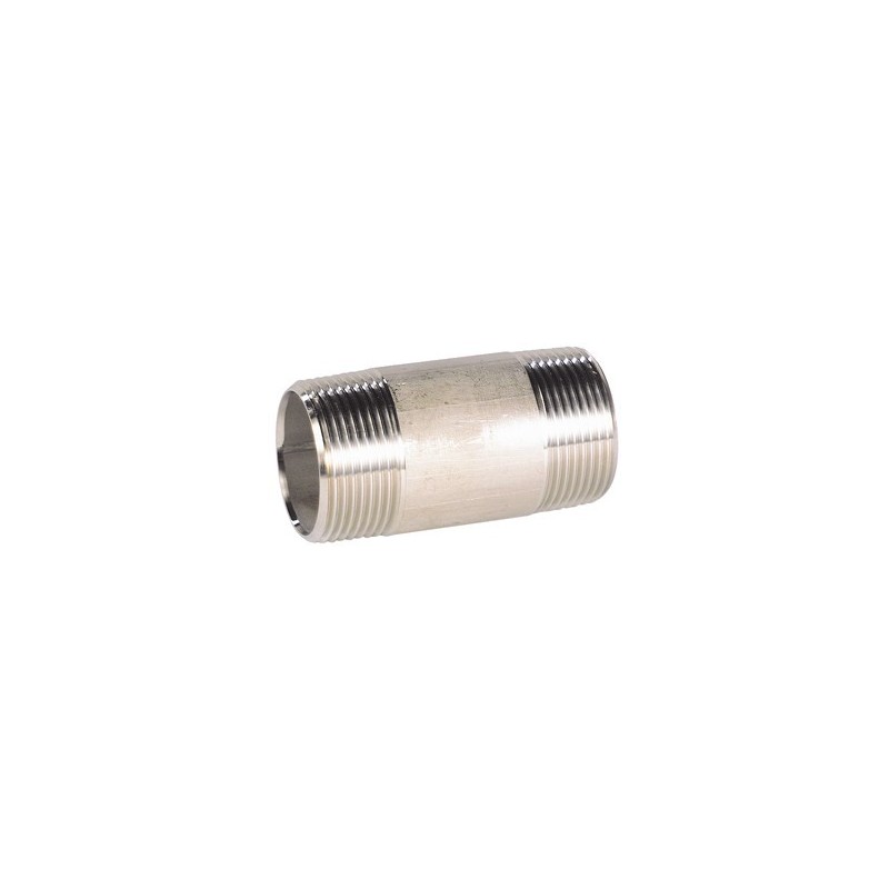 Raccord acier inox 316 mamelon tube standard class 150 BSP - 3/8"