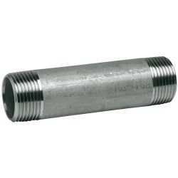 Raccord acier inox 316 mamelon tube longueur 200mm class 150 BSP - 3/4"