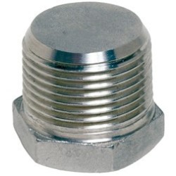 Raccord bouchon mâle BSP hexagonal modèle plein acier inox 316 ASTM A351 CF8M - 1/4"