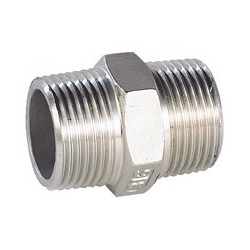 Raccord mamelon hexagonal acier inox ASTM A351 CF8M - 1/4"