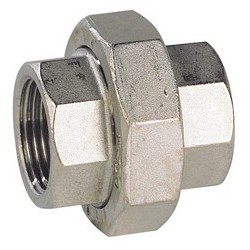 Raccord union femelle - femelle acier inox ASTM A351 CF8M BSP à portée conique - 3/8"