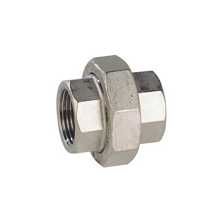 Raccord union femelle - femelle acier inox ASTM A351 CF8M BSP à portée conique - 3/4"