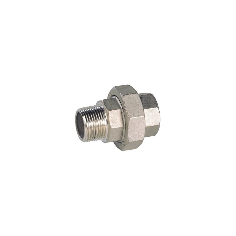 Raccord union mâle - femelle acier inox ASTM A351 CF8M BSP à portée conique - 1/4"