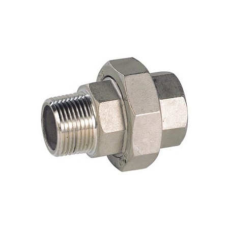 Raccord union mâle - femelle acier inox ASTM A351 CF8M BSP à portée conique - 1/4"