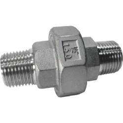 Raccord union mâle - mâle acier inox ASTM A351 CF8M BSP à portée conique - 1/4"