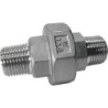 Raccord union mâle - mâle acier inox ASTM A351 CF8M BSP à portée conique - 3/8"