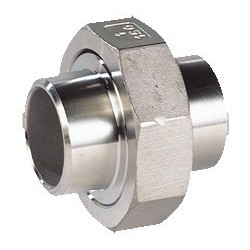 Raccord union à souder BW acier inox ASTM A351 CF8M BSP à portée conique - 1/4" - 8 Ø