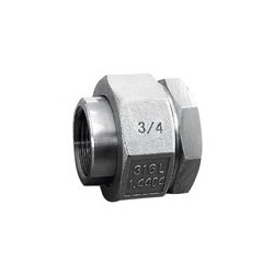 Raccord union 3 pièces usinés femelle - femelle acier inox ASTM A312 F316L BSP - 1/4"