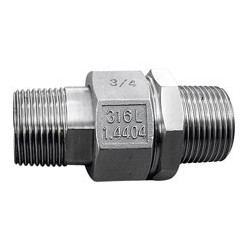 Raccord union 3 pièces usinés mâle - mâle acier inox ASTM A312 F316L BSP - 3/8"