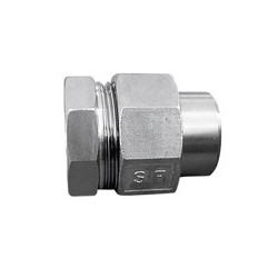 Raccord union 3 pièces usinés femelle à souder BW acier inox ASTM A312 F316L BSP - 3/8"