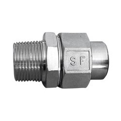 Raccord union 3 pièces usinés mâle à souder BW acier inox ASTM A312 F316L BSP - 1/4"