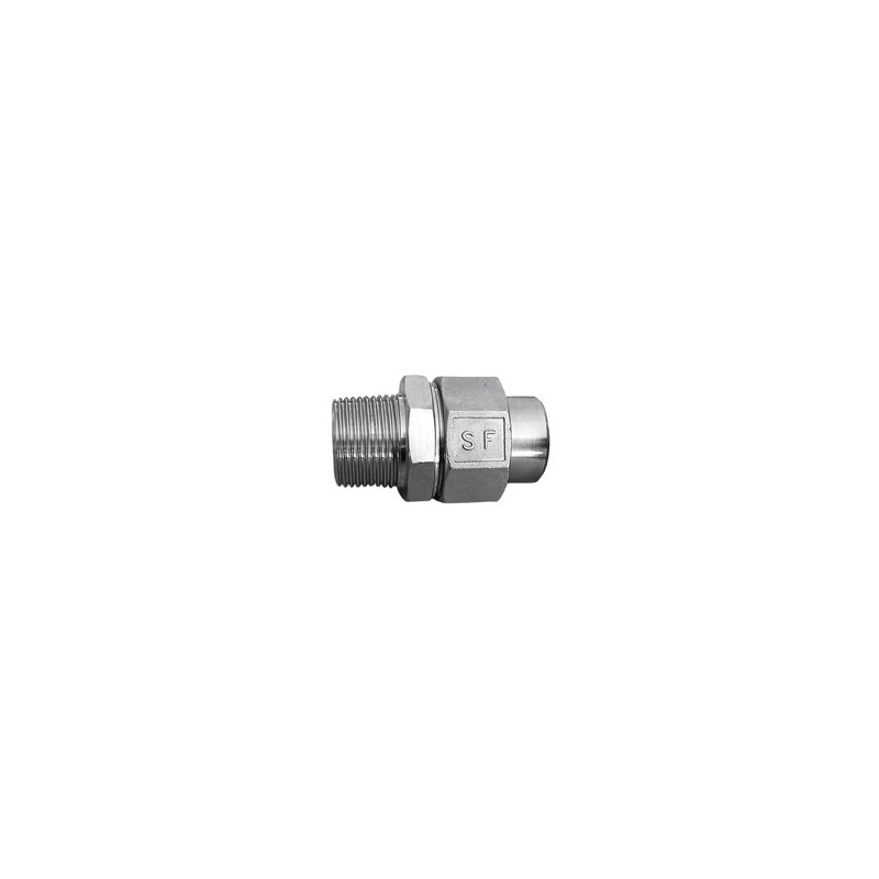 Raccord union 3 pièces usinés mâle à souder BW acier inox ASTM A312 F316L BSP - 1/4"