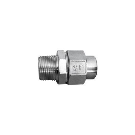 Raccord union 3 pièces usinés mâle à souder BW acier inox ASTM A312 F316L BSP - 1/4"