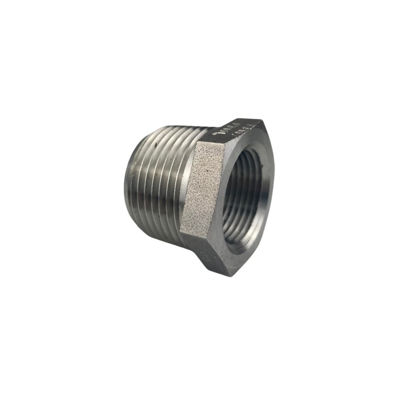 Réduction hexagonale NPT inox 316L série 3000 mâle - Femelle - 3/4" - 1/2"